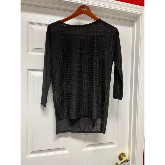 Zara W&B Collection Square Texture Tunic Top sz M - Picture 2 of 7